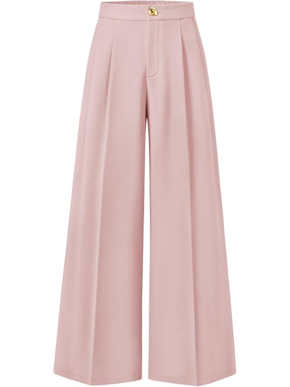 Women's Pink Wide Leg High Waisted Casual Loose Flowy Fashionable Palazzo Pants